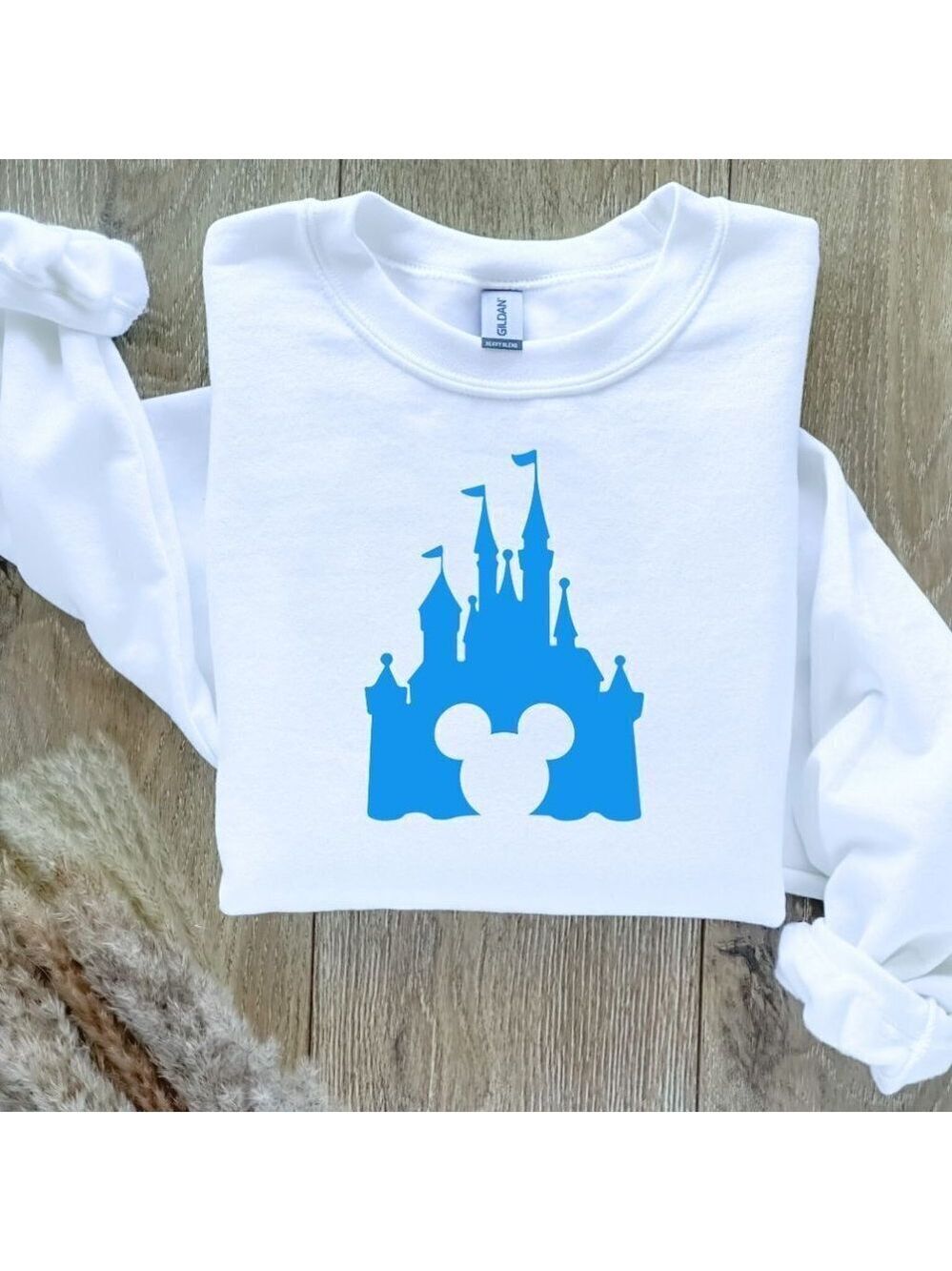 Disney Castle with Mickey Mouse Custom Sweatshirt Sweater Handcrafted